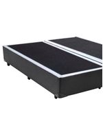 Cama Box Casal Bipartido Sintético Cama Cinza 138x188x42cm