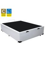 Cama Box Baú Casal Sintético Cama Branco 138x188x45cm