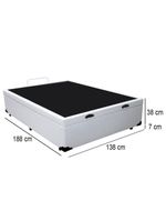Cama Box Baú Casal Sintético Cama Branco 138x188x45cm