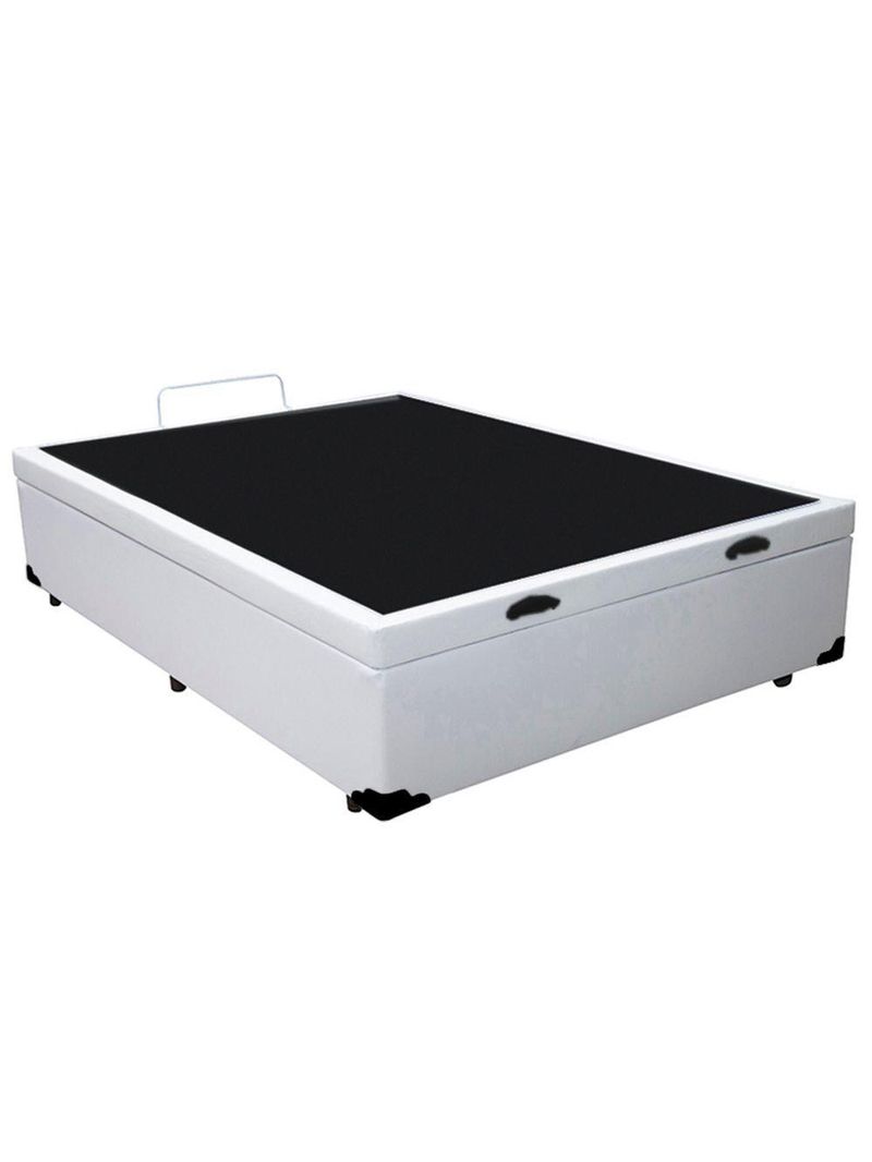 Cama Box Baú Casal Sintético Cama Branco 138x188x45cm