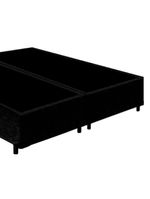 Cama Box King Bipartido Suede Cama Preto 192x203x42cm