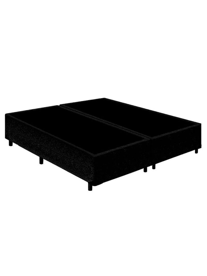 Cama Box King Bipartido Suede Cama Preto 192x203x42cm