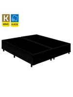 Cama Box King Bipartido Suede Cama Preto 192x203x42cm