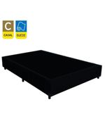Cama Box Casal Suede Cama Preto 138x188x42cm