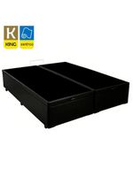 Cama Box Baú King Bipartido Sintético Cama Preto 192x203x45cm