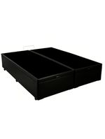 Cama Box Baú King Bipartido Sintético Cama Preto 192x203x45cm