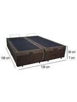 Cama Box Baú Casal Bipartido Suede Cama Marrom 138x188x45cm