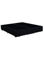 Cama Box Casal Bipartido Suede Cama Preto 138x188x42cm