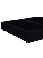 Cama Box Casal Bipartido Suede Cama Preto 138x188x42cm