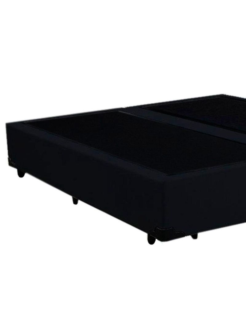 Cama Box Casal Bipartido Suede Cama Preto 138x188x42cm