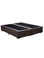 Cama Box King Bipartido Sintético Cama Marrom 192x203x42cm