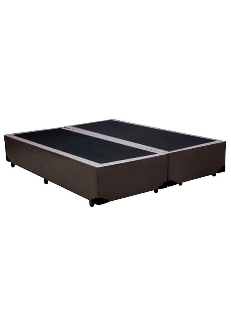 Cama Box King Bipartido Sintético Cama Marrom 192x203x42cm