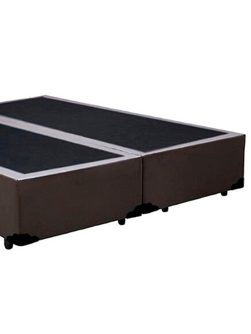 Cama Box King Bipartido Sintético Cama Marrom 192x203x42cm