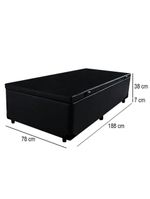 Cama Box Baú Solteiro Sintético Cama Preto 88x188x45cm