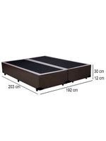 Cama Box King Bipartido Sintético Cama Marrom 192x203x42cm