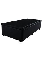 Cama Box Baú Solteiro Sintético Cama Preto 88x188x45cm