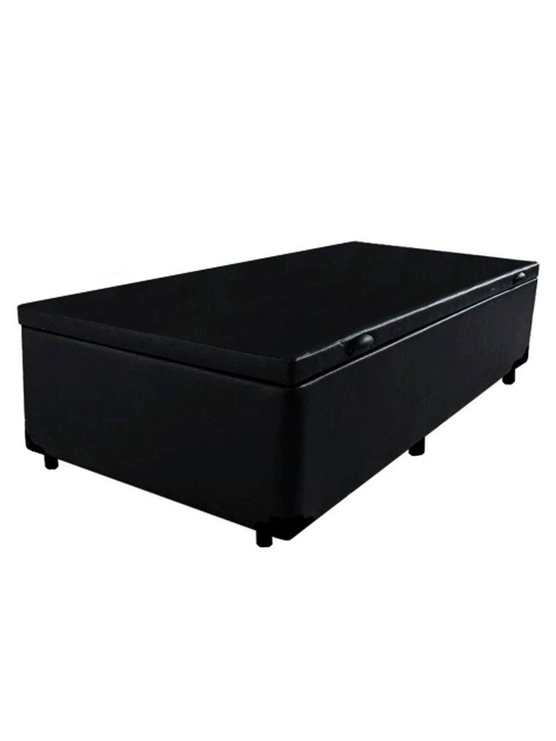 Cama Box Baú Solteiro Sintético Cama Preto 88x188x45cm