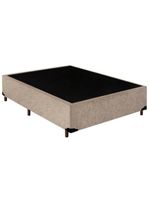 Cama Box Casal Suede Cama Bege 138x188x42cm