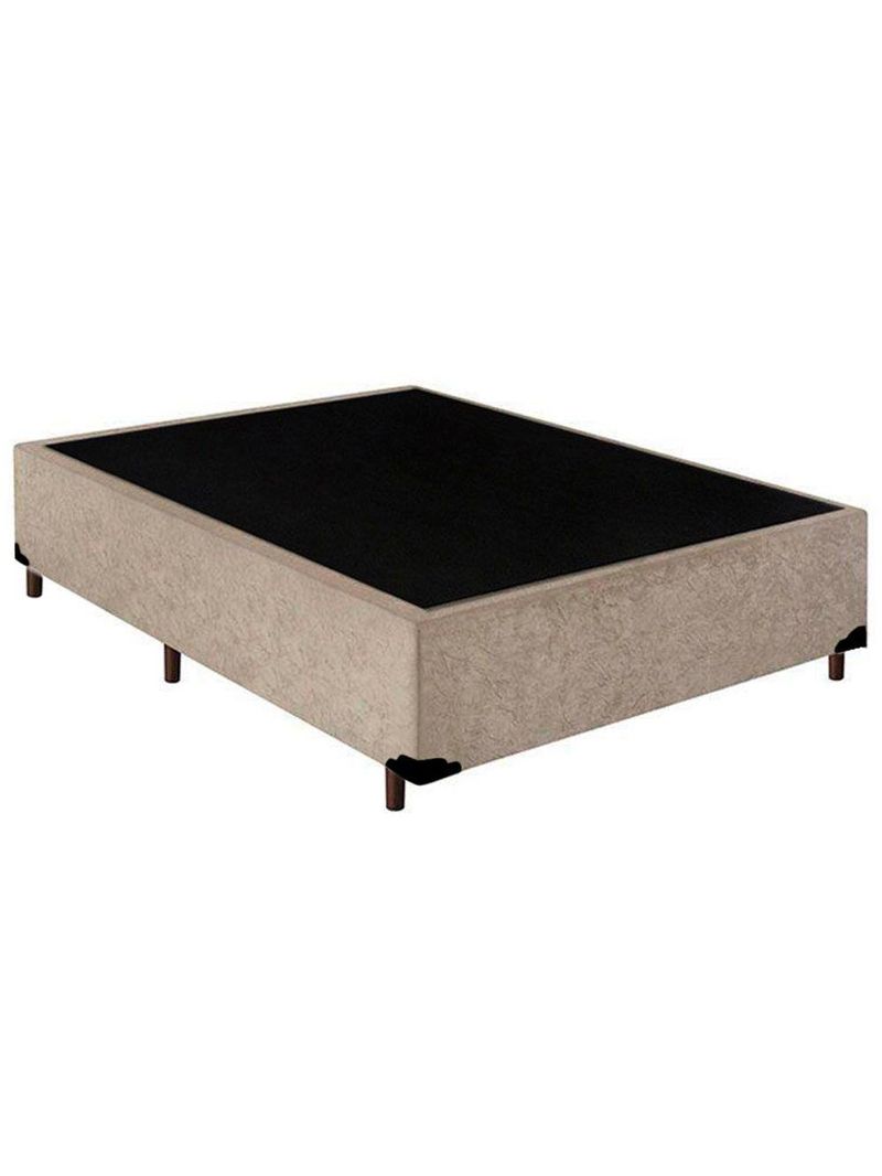 Cama Box Casal Suede Cama Bege 138x188x42cm