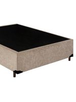 Cama Box Casal Suede Cama Bege 138x188x42cm