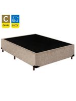 Cama Box Casal Suede Cama Bege 138x188x42cm