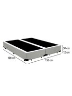 Cama Box Queen Bipartido Sintético Cama Branco 158x198x42cm