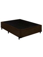 Cama Box Casal Suede Cama Marrom 138x188x42cm