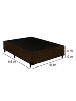 Cama Box Casal Suede Cama Marrom 138x188x42cm