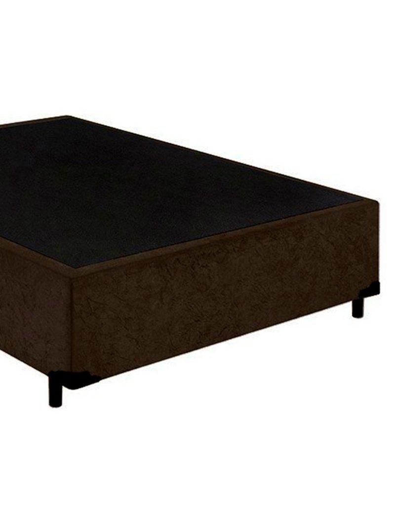 Cama Box Casal Suede Cama Marrom 138x188x42cm