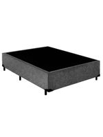 Cama Box Casal Suede Cama Cinza 138x188x42cm