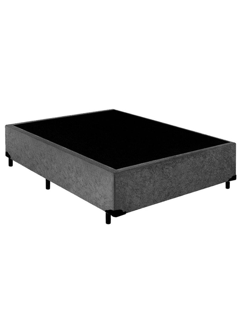 Cama Box Casal Suede Cama Cinza 138x188x42cm