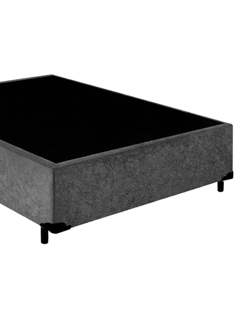 Cama Box Casal Suede Cama Cinza 138x188x42cm