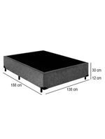 Cama Box Casal Suede Cama Cinza 138x188x42cm