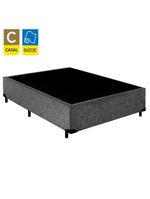 Cama Box Casal Suede Cama Cinza 138x188x42cm