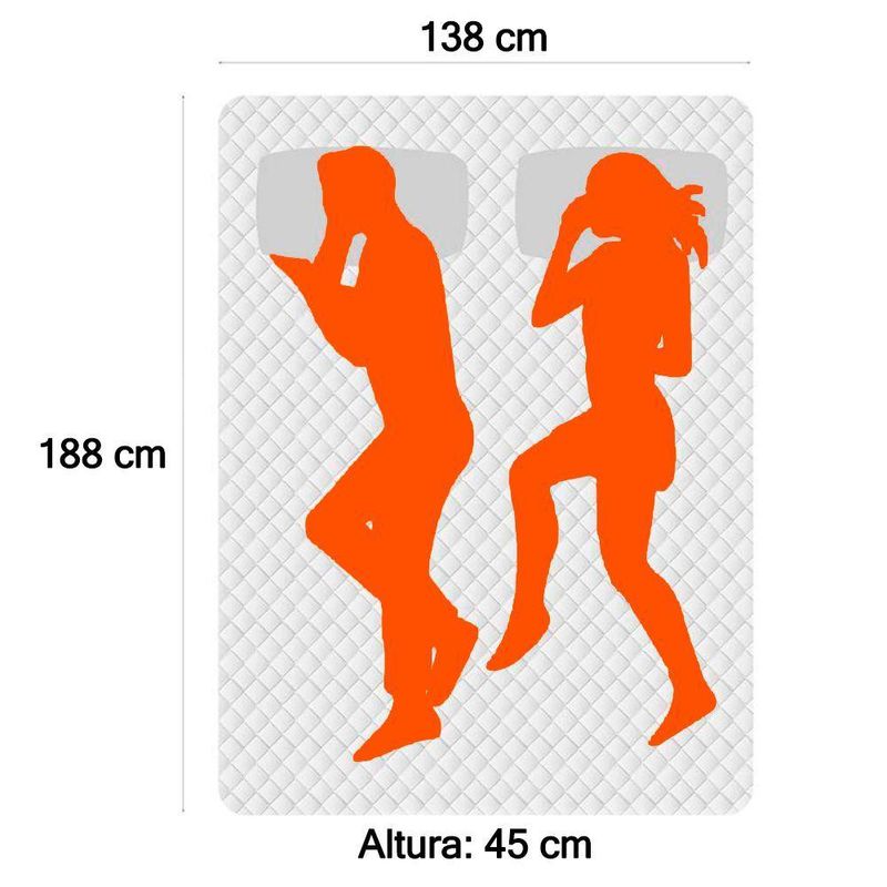 Cama Box Baú Casal Bipartido Sintético Cama Cinza 138x188x45cm