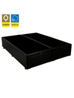 Cama Box Baú Queen Bipartido Sintético Cama Preto 158x198x45cm