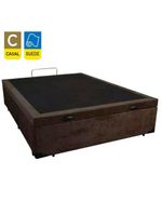 Cama Box Baú Casal Suede Cama 138x188x45 Marrom