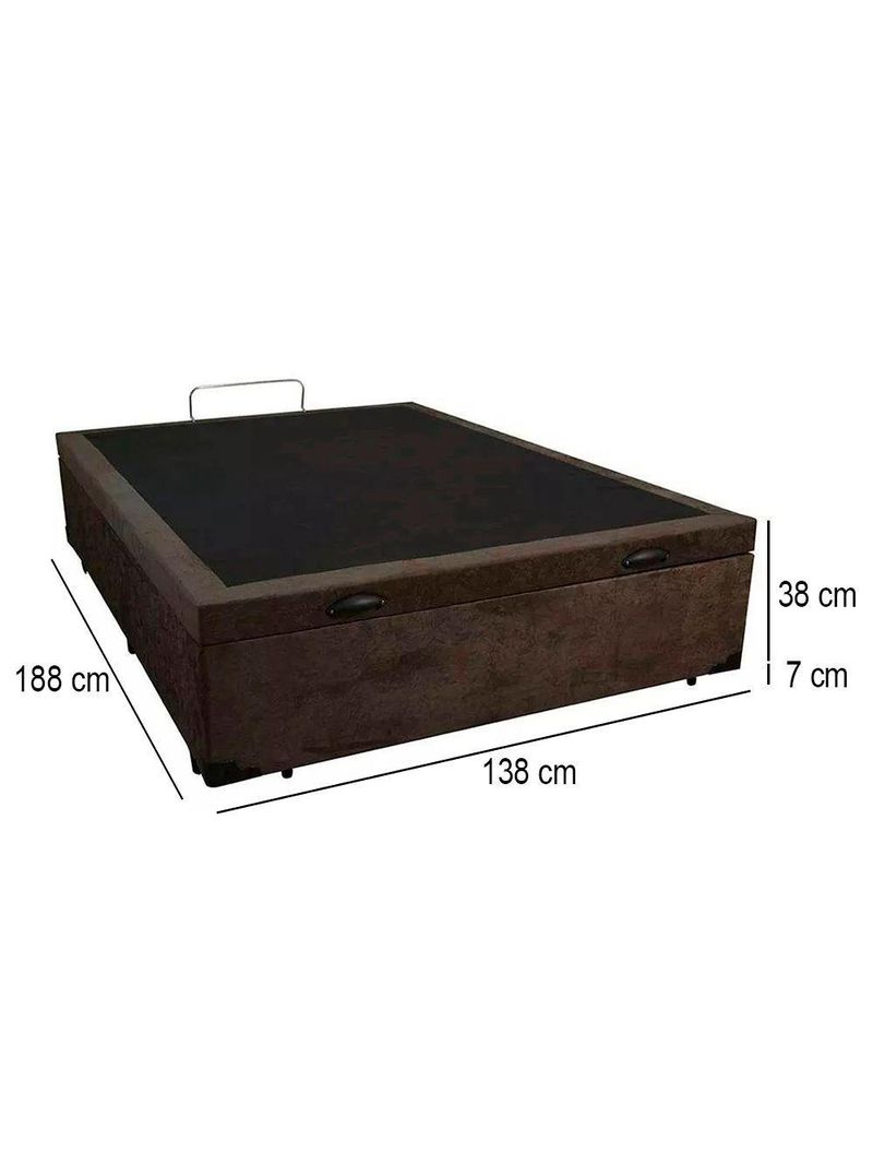 Cama Box Baú Casal Suede Cama 138x188x45 Marrom
