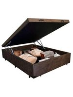Cama Box Baú Casal Suede Cama 138x188x45 Marrom