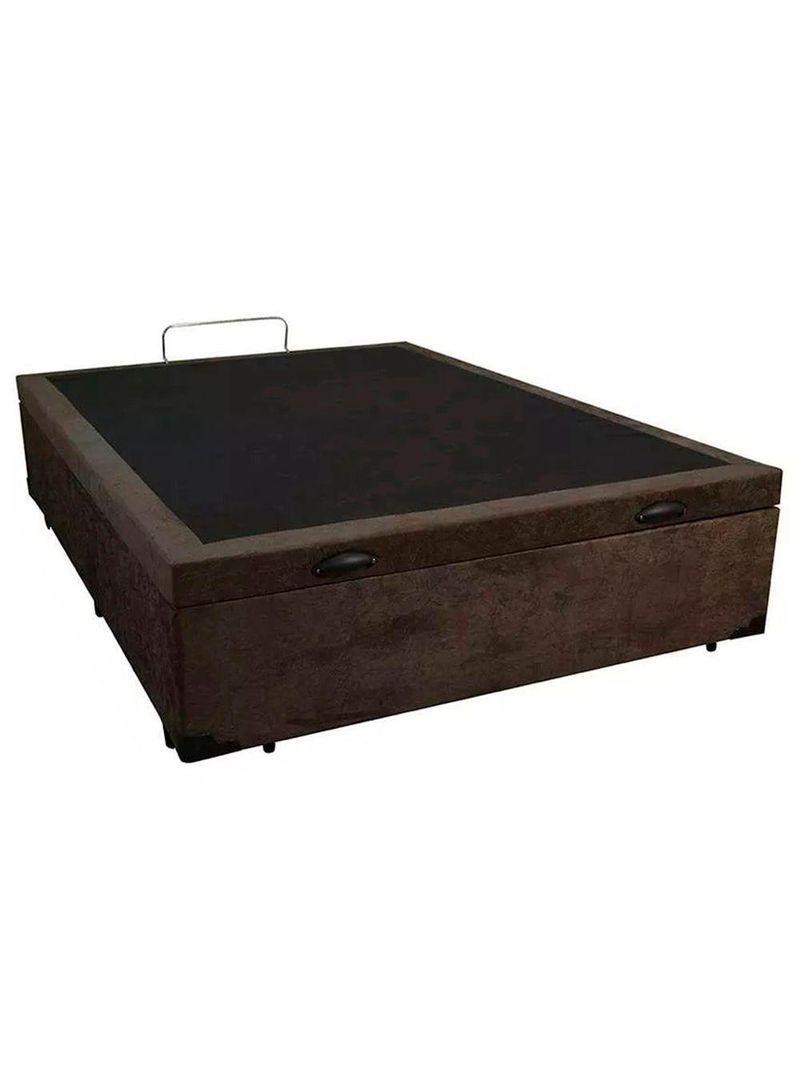 Cama Box Baú Casal Suede Cama 138x188x45 Marrom