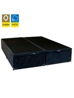 Cama Box Baú Queen Bipartido Suede Cama Preto 158x198x45cm