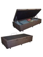Cama Box Baú Solteiro Suede Cama Marrom 88x188x45cm