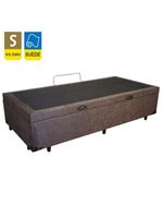 Cama Box Baú Solteiro Suede Cama Marrom 88x188x45cm