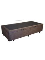 Cama Box Baú Solteiro Suede Cama Marrom 88x188x45cm