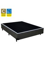 Cama Box Casal Sintético Cama Cinza 138x188x42cm