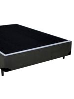 Cama Box Casal Sintético Cama Cinza 138x188x42cm