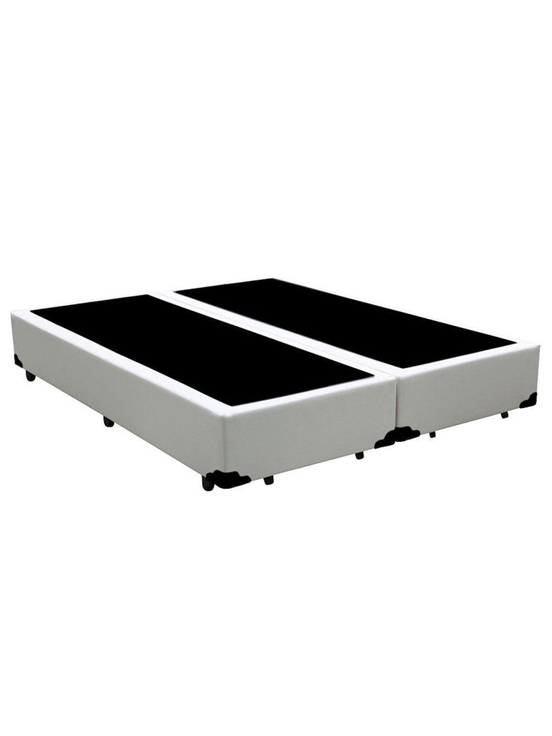 Cama Box King Bipartido Sintético Cama Branco 192x203x42cm