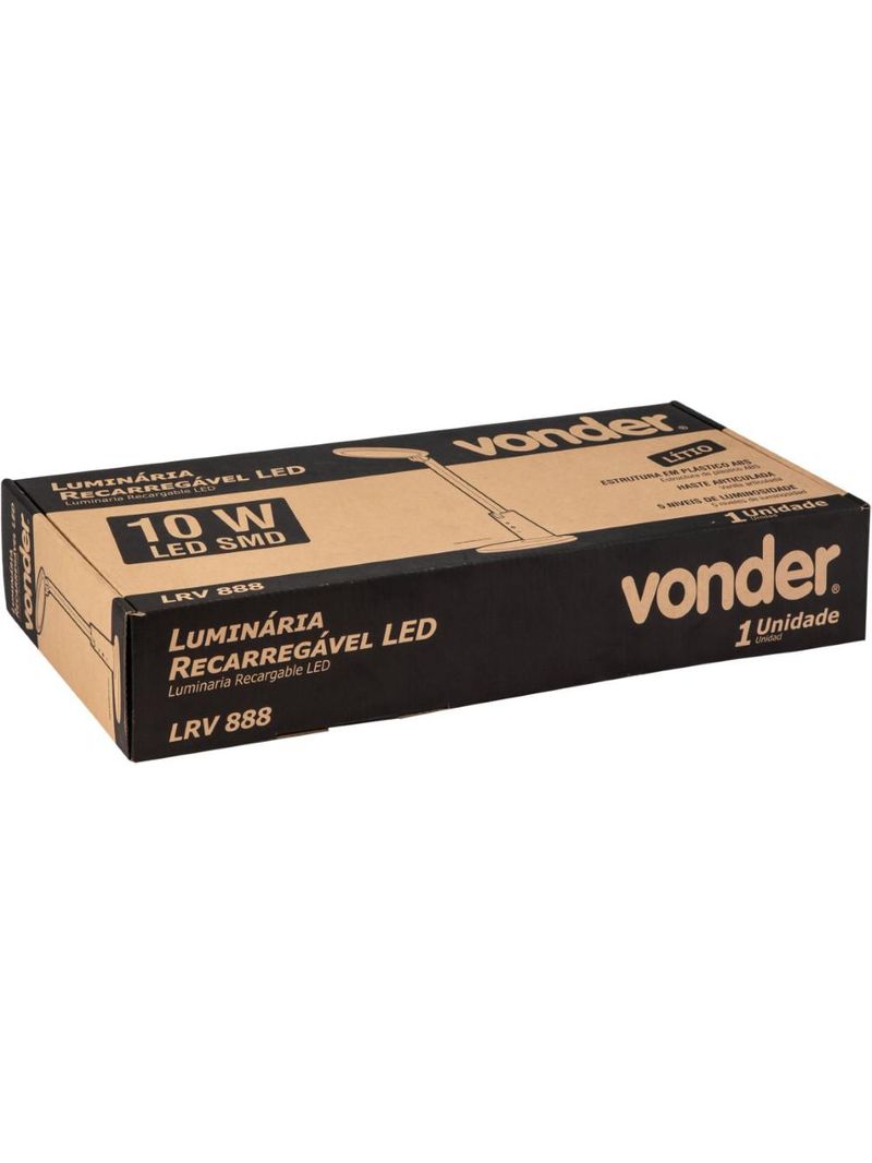 Luminárias recarregáveis lrv 888 vonder