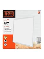 Painel led modular embutir 62x62cm 40w 4000k black+decker luz amarela neutra 3200lm bivolt branco