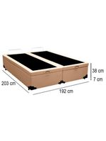 Cama Box Baú King Bipartido Sintético Cama Bege 192x203x45cm